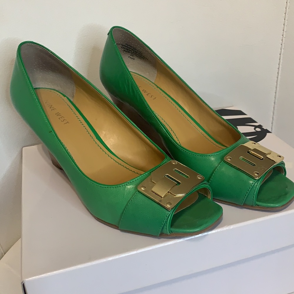 Nine West peep toe wedges